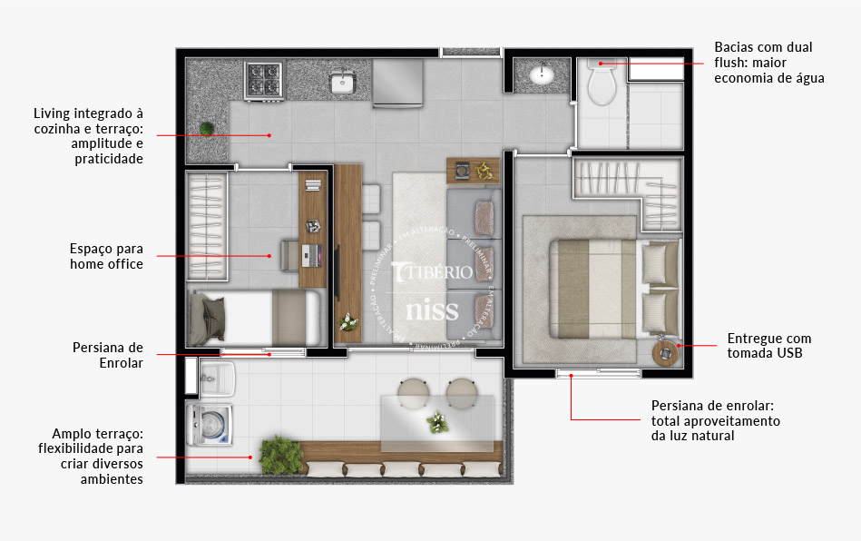 2 Dorms 40,61m²