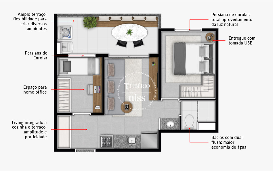 2 Dorms 40,62m²